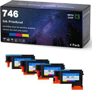 746 P2V25A Ink Printhead Replacement Compatible for HP DesignJet HD Pro Z6 Z6 Z9+ Z9+dr 44-in Postscript with V-Trimmer PrinterClear and Durable (BK/C/M/Y) 746 P2V25A Ink Printhead Replacement Compatible for HP DesignJet HD Pro Z6 Z6 Z9+ Z9+dr 44-in Postscript with V-Trimmer PrinterClear and Durable (BK/C/M/Y)