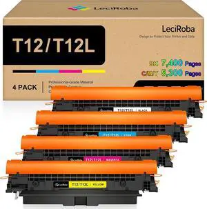 LeciRoba Compatible T12 T12L Toner Cartridge Replacement for Canon T12 T12L Toner Cartridge for Canon imageCLASS i-SENSYS X C1333i C1333P C1333iF 1333C, imageCLASS X LBP1333C MF1333C Printer (4-Pack) LeciRoba Compatible T12 T12L Toner Cartridge Replacement for Canon T12 T12L Toner Cartridge for Canon imageCLASS i-SENSYS X C1333i C1333P C1333iF 1333C, imageCLASS X LBP1333C MF1333C Printer (4-Pack)