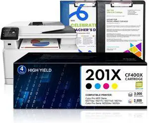 201X Toner Cartridges (4-Pack,Black/Cyan/Yellow/Magenta) Compatible 201X 201A Toner Cartridge Replacement for HP Color Pro M252n M252dw Pro MFP M277dw M277n M274n M277c6 Printers 201X Toner Cartridges (4-Pack,Black/Cyan/Yellow/Magenta) Compatible 201X 201A Toner Cartridge Replacement for HP Color Pro M252n M252dw Pro MFP M277dw M277n M274n M277c6 Printers