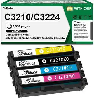 High Yield C3210K0 C3210C0 C3210M0 C3210Y0 Toner Cartridge 4-Pack with Chip High Yield C3210K0 C3210C0 C3210M0 C3210Y0 Toner Cartridge 4-Pack with Chip
