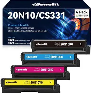 CS331 20N10 Toner Cartridges 4-Pack Replacement for Lexmark CS331 Toner CS331 20N10 Toner Cartridges 4-Pack Replacement for Lexmark CS331 Toner