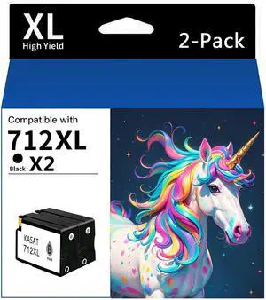 KASAT 712XL 712 Black 80-ml Ink cartridges High Yield 2-Pack Replacement for HP 712 Ink Cartridge (3ED71A) to use for HP DesignJet T210 T230 T630 T650 Studio Plotter Printer KASAT 712XL 712 Black 80-ml Ink cartridges High Yield 2-Pack Replacement for HP 712 Ink Cartridge (3ED71A) to use for HP DesignJet T210 T230 T630 T650 Studio Plotter Printer