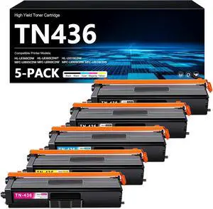 TN436 Toner Cartridge 5-Color Set High Yield MFC-L8895CDW Toner (2BK/C/M/Y) TN436 Toner Cartridge 5-Color Set High Yield MFC-L8895CDW Toner (2BK/C/M/Y)