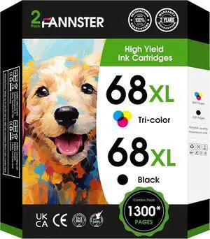 68XL 68e 68 Ink Cartridges Black Color Combo Pack Replacement for HP 68 Ink Cartridges, Compatible with HP Envy 6155e 6555e 6152e 6552e 6558e Printers (1 Black 1 Tri-Color) 68XL 68e 68 Ink Cartridges Black Color Combo Pack Replacement for HP 68 Ink Cartridges, Compatible with HP Envy 6155e 6555e 6152e 6552e 6558e Printers (1 Black 1 Tri-Color)