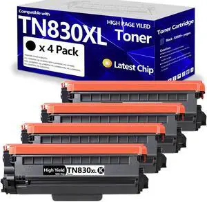 FiveColor&Co Compatible TN830XL Toner Cartridge Replacement for Brother TN830 TN-830 XL TN-830XL Toner Cartridges with DCP-L2640DW HL-L2460DW HL-L2480DW HL-L2400D HL-L2405W Printer Ink Black 4 Pack FiveColor&Co Compatible TN830XL Toner Cartridge Replacement for Brother TN830 TN-830 XL TN-830XL Toner Cartridges with DCP-L2640DW HL-L2460DW HL-L2480DW HL-L2400D HL-L2405W Printer Ink Black 4 Pack