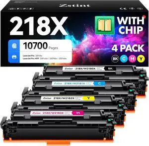 218X Toner Cartridge 4-Pack High Yield with Chip Replacement for HP 218X 218A Toner Compatible with HP Color Laserjet Pro MFP 3301cdw 3301fdw 3301sdw 3201dw Printer W2180X Black Cyan Magenta Yellow 218X Toner Cartridge 4-Pack High Yield with Chip Replacement for HP 218X 218A Toner Compatible with HP Color Laserjet Pro MFP 3301cdw 3301fdw 3301sdw 3201dw Printer W2180X Black Cyan Magenta Yellow
