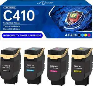 C410 C415 Toner Cartridge 4-Pack Compatible with Xerox C410dn C410dni C410 C415 Toner Cartridge 4-Pack Compatible with Xerox C410dn C410dni