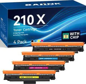 210X Toner 4-Pack CMYK W2100X High Yield for HP MFP 4301fdw 210X Toner 4-Pack CMYK W2100X High Yield for HP MFP 4301fdw