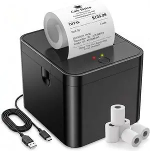 58mm Portable Thermal Printer with 5 Rolls, POS Receipt and Label Printer, Compatible with Android/Windows, On-the-Go Mobile Printing for Business, Delivery, and Logistics 58mm Portable Thermal Printer with 5 Rolls, POS Receipt and Label Printer, Compatible with Android/Windows, On-the-Go Mobile Printing for Business, Delivery, and Logistics