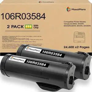 MasaiMara B400 B405 106R03584 106R03586 106R03582 06R03580 High Capacity Compatible Toner Cartridges Replacement for Xerox VersaLink B400 B400N B400DN B405 B405N B405DN Printer (Black, 2-Pack) MasaiMara B400 B405 106R03584 106R03586 106R03582 06R03580 High Capacity Compatible Toner Cartridges Replacement for Xerox VersaLink B400 B400N B400DN B405 B405N B405DN Printer (Black, 2-Pack)
