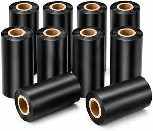 (10 Rolls) Premium Thermal Transfer Ribbon 4.33" x 984' (50mm-110mm x 300m) Enhanced Wax Resin Ribbon, Printer Ribbon Compatible with Zebra, TSC, GoDex, Citizen..., 1" Core (10 Rolls) Premium Thermal Transfer Ribbon 4.33" x 984' (50mm-110mm x 300m) Enhanced Wax Resin Ribbon, Printer Ribbon Compatible with Zebra, TSC, GoDex, Citizen..., 1" Core