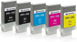 PFI-102 Ink Cartridge PFI-102MBK PFI-102Y PFI-102BK PFI-102C PFI-102M 5Pack PFI-102 Ink Cartridge PFI-102MBK PFI-102Y PFI-102BK PFI-102C PFI-102M 5Pack