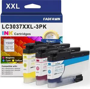 LC30373PKS XXL LC3037 C/M/Y Ink Cartridges Super High Yield 3-Pack - Replacement for Brother LC3037 LC3039 XXL Ink Cartridges Work with Printer MFC-J5845DW MFC-J5945DW MFC-J6945DW MFC-J6545DW LC30373PKS XXL LC3037 C/M/Y Ink Cartridges Super High Yield 3-Pack - Replacement for Brother LC3037 LC3039 XXL Ink Cartridges Work with Printer MFC-J5845DW MFC-J5945DW MFC-J6945DW MFC-J6545DW