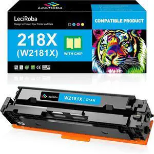 LeciRoba Compatible 218X Cyan High Yield Toner Cartridge Replacement for HP 218X W2181X 218A W2181A for HP Color LaserJet Pro MFP 3301fdw 3301cdw 3301sdw 3201dw Printer (with Chip) LeciRoba Compatible 218X Cyan High Yield Toner Cartridge Replacement for HP 218X W2181X 218A W2181A for HP Color LaserJet Pro MFP 3301fdw 3301cdw 3301sdw 3201dw Printer (with Chip)