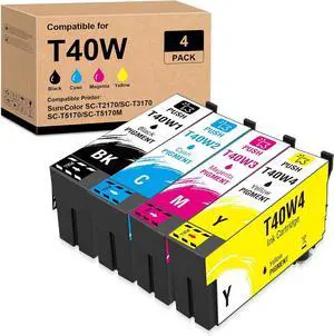 T40W1 T40W2 T40W3 T40W4 Ink Cartridges, Replacement for T40W120 T40W220 T40W320 T40W420 with SC T2170 T3170 T3170M T5170 T5170M SC-T2170 SC-T3170 SC-T3170M SC-T5170 SC-T5170M (4 Pack) T40W1 T40W2 T40W3 T40W4 Ink Cartridges, Replacement for T40W120 T40W220 T40W320 T40W420 with SC T2170 T3170 T3170M T5170 T5170M SC-T2170 SC-T3170 SC-T3170M SC-T5170 SC-T5170M (4 Pack)