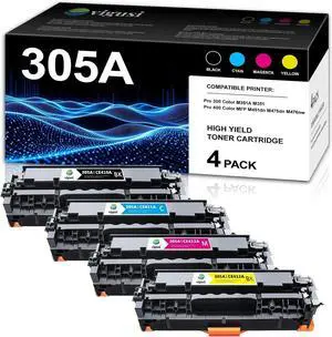 305A Toner Cartridges 4-Pack BK/C/M/Y Replacement for HP 305X 305A CE410A 305A Toner Cartridges 4-Pack BK/C/M/Y Replacement for HP 305X 305A CE410A