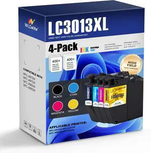 LC3013XL Ink Cartridges 4 Pack High Yield Replacement for Brother LC3013 LC3013 XL Work with MFC-J491DW MFC-J497DW MFC-J895DW MFC-J690DW Printers (BK/C/M/Y) LC3013XL Ink Cartridges 4 Pack High Yield Replacement for Brother LC3013 LC3013 XL Work with MFC-J491DW MFC-J497DW MFC-J895DW MFC-J690DW Printers (BK/C/M/Y)