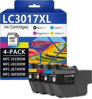 LC3017 XL Ink High Yield Color Ink Cartridges 4-Pack Each LC3017BK LC3017 XL Ink High Yield Color Ink Cartridges 4-Pack Each LC3017BK