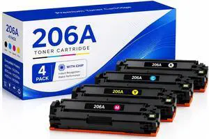 206A Toner Cartridges (with Chip), Replacement for HP M283fdw M255dw M282nw 206A Toner Cartridges (with Chip), Replacement for HP M283fdw M255dw M282nw