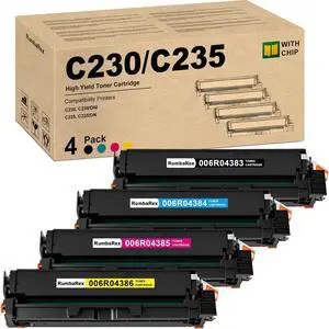 C230 C235 Toner Cartridge High-Yield 4-Pack Black Cyan Magenta Yellow C230 C235 Toner Cartridge High-Yield 4-Pack Black Cyan Magenta Yellow