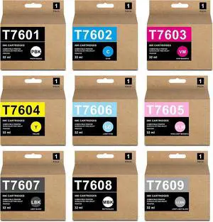 T760 Ink Cartridges Remanufactured for Surecolor P600 Inkjet Printer,9-Pack T760 Ink Cartridges Remanufactured for Surecolor P600 Inkjet Printer,9-Pack