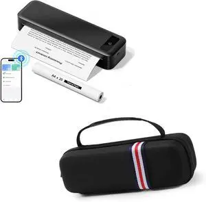 TATTMUSE Bluetooth Portable Thermal Printer Black & Printer Carrying Case Black TATTMUSE Bluetooth Portable Thermal Printer Black & Printer Carrying Case Black