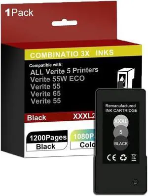 High Pages Verite 5 Ink Cartridge Replacement for Verite 55W ECO Plus (1Pack) Black High Pages Verite 5 Ink Cartridge Replacement for Verite 55W ECO Plus (1Pack) Black