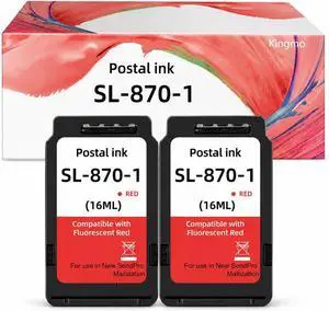 Kingmo SL-870-1 Fluorescent Red Postage Ink Cartridge 2-Pack (16ml Each), Compatible Replacement for PB SendPro Mailstation Postage Meter CSD1 Kingmo SL-870-1 Fluorescent Red Postage Ink Cartridge 2-Pack (16ml Each), Compatible Replacement for PB SendPro Mailstation Postage Meter CSD1