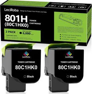 LeciRoba 80C1HK0 Black Remanufactured Toner Cartridge for Lexmark 801H 80C1HK0 for Lexmark CX410 CX410de CX410dte CX410e CX510 CX510dthe CX510dhe CX510de Printer (Up to 4K Pages, 2-Black) LeciRoba 80C1HK0 Black Remanufactured Toner Cartridge for Lexmark 801H 80C1HK0 for Lexmark CX410 CX410de CX410dte CX410e CX510 CX510dthe CX510dhe CX510de Printer (Up to 4K Pages, 2-Black)