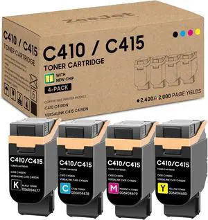 C410 C415 Toner Cartridges (With New Chip) Replacement for Xerox C410 C410DN VersaLink C415 C415DN Printer Cartridge 4-Pack Black Cyan Magenta Yellow, 006R04677 006R04678 006R04679 006R04680 Toner C410 C415 Toner Cartridges (With New Chip) Replacement for Xerox C410 C410DN VersaLink C415 C415DN Printer Cartridge 4-Pack Black Cyan Magenta Yellow, 006R04677 006R04678 006R04679 006R04680 Toner