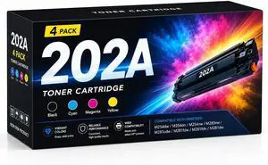 202A Toner Cartridge High-Yield Replacement for HP 202A 202X CF500X CF500A Color Laser Jet Pro MFP M281fdw M281cdw M281fdn M254dw M254 M281 (Black Cyan Yellow Magenta, 4-Pack) 202A Toner Cartridge High-Yield Replacement for HP 202A 202X CF500X CF500A Color Laser Jet Pro MFP M281fdw M281cdw M281fdn M254dw M254 M281 (Black Cyan Yellow Magenta, 4-Pack)