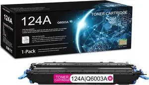 1 Pack 124A Magenta Toner Cartridge (with Chip) 1 Pack 124A Magenta Toner Cartridge (with Chip)