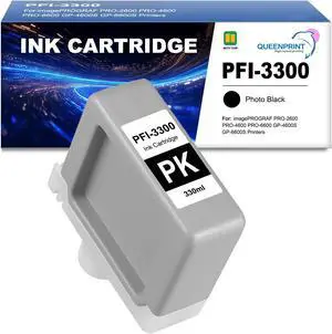 PFI-3300 PFI 3300 PBK Photo Black Pigment Ink Tank 330ml Repalcement for Canon PFI-3300 for imagePROGRAF PRO-2600 PRO-4600 PRO-6600 GP-4600S GP-6600S Printers, 1 Pack-330ml PFI-3300 PFI 3300 PBK Photo Black Pigment Ink Tank 330ml Repalcement for Canon PFI-3300 for imagePROGRAF PRO-2600 PRO-4600 PRO-6600 GP-4600S GP-6600S Printers, 1 Pack-330ml