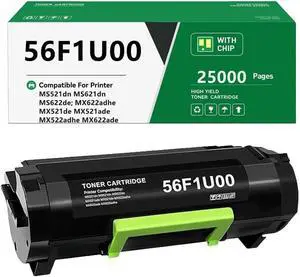 56F1U00 Black Toner Cartridge Compatible for Lexmark 56F1U00 Black Toner Cartridge Compatible for Lexmark