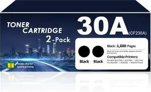 30A CF230A Toner Cartridge Black (2 Pack) M227fdw M203dw 30A CF230A Toner Cartridge Black (2 Pack) M227fdw M203dw