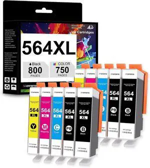 564XL Ink Cartridge Combo Pack Replacement for HP 564XL 564 XL for DeskJet 3520 3522 Photosmart 7520 6520 5520 7525 5514 7510 OfficeJet 4620 Printer (2BK/2C/2M/2Y/2PB, Including Photo Black) 564XL Ink Cartridge Combo Pack Replacement for HP 564XL 564 XL for DeskJet 3520 3522 Photosmart 7520 6520 5520 7525 5514 7510 OfficeJet 4620 Printer (2BK/2C/2M/2Y/2PB, Including Photo Black)