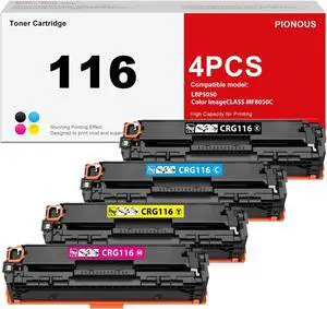116 High Yield Toner Cartridge 4-Pack Replacement for Canon CRG-116 116 High Yield Toner Cartridge 4-Pack Replacement for Canon CRG-116