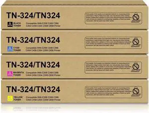 4PK TN324 TN-324 High Yield Toner Cartridge TN324K TN324C TN324M TN324Y 4PK TN324 TN-324 High Yield Toner Cartridge TN324K TN324C TN324M TN324Y