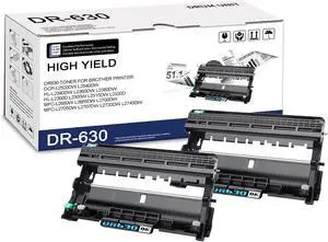 2-Pack DR630 High Yield Black Drum Unit, Replacement for Brother HL-L2300D L2305W L2315DW L2320D L2340DW L2360DW L2380DW MFC-L2680W L2700DW L2705DW L2720DW L2740DW DCP-L2520DW L2540DW Printer 2-Pack DR630 High Yield Black Drum Unit, Replacement for Brother HL-L2300D L2305W L2315DW L2320D L2340DW L2360DW L2380DW MFC-L2680W L2700DW L2705DW L2720DW L2740DW DCP-L2520DW L2540DW Printer