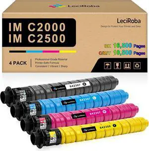 LeciRoba Compatible IM C2500 C2000 Toner Cartridge Replacement for Ricoh 842307 842310 842309 842308 for Ricoh IM C2500 IM C2000 Printer (4-Packs, B/M/C/Y) LeciRoba Compatible IM C2500 C2000 Toner Cartridge Replacement for Ricoh 842307 842310 842309 842308 for Ricoh IM C2500 IM C2000 Printer (4-Packs, B/M/C/Y)