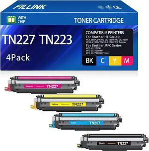 TN227 Toner Cartridge High Yield TN223 Replacement for TN-227 TN223 Compatible with Brother HL-L3270CDW HL-L3210CW MFC -L3710CDW HL-L3290CDW MFC-L3750CDW L3710CW HL-L3230CDW Printer 4 Pack TN227 Toner Cartridge High Yield TN223 Replacement for TN-227 TN223 Compatible with Brother HL-L3270CDW HL-L3210CW MFC -L3710CDW HL-L3290CDW MFC-L3750CDW L3710CW HL-L3230CDW Printer 4 Pack