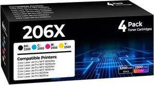 206X High Yield Toner Cartridges (4 Pack) for M283fdw M283cdw 206X High Yield Toner Cartridges (4 Pack) for M283fdw M283cdw