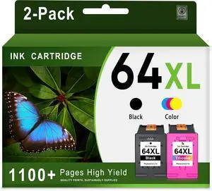 64XL Ink Cartridge (Black and Color 2-Pack) Replacement for HP 64 XL 64 Ink Cartridges Fits for Envy Photo 7858 7855 7155 7864 7158 6252 6255 Tango Printer Combo Pack 64XL Ink Cartridge (Black and Color 2-Pack) Replacement for HP 64 XL 64 Ink Cartridges Fits for Envy Photo 7858 7855 7155 7864 7158 6252 6255 Tango Printer Combo Pack