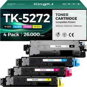 TK-5272 TK5272 Toner Cartridge 4-Pack High Yield Replacement for Kyocera TK-5272K TK-5272C TK-5272M TK-5272Y Compatible with ECOSYS P6230cdn M6230cidn M6630cidn Printers Ink Black Cyan Magenta Yellow TK-5272 TK5272 Toner Cartridge 4-Pack High Yield Replacement for Kyocera TK-5272K TK-5272C TK-5272M TK-5272Y Compatible with ECOSYS P6230cdn M6230cidn M6630cidn Printers Ink Black Cyan Magenta Yellow