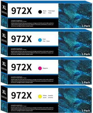 972X Ink Cartridges Combo Pack High-Yield Replacement for HP 972A 972 X 972X Ink Cartridges Combo Pack High-Yield Replacement for HP 972A 972 X