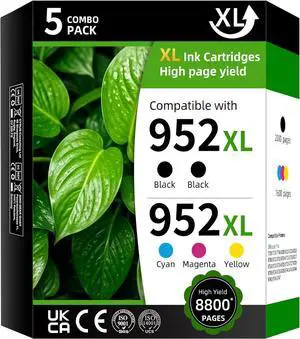 952XL High Yield Ink Cartridge Replacement for HP 952XL Ink Cartridges Combo Pack Compatible with HP OfficeJet Pro 7720 7730 7740 8200 8210 8216 8218 (Black Cyan Magenta Yellow 5 Pack) 952XL High Yield Ink Cartridge Replacement for HP 952XL Ink Cartridges Combo Pack Compatible with HP OfficeJet Pro 7720 7730 7740 8200 8210 8216 8218 (Black Cyan Magenta Yellow 5 Pack)