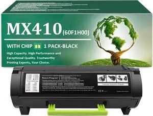 MX410 Toner Cartridge Replacement for Lexmark MX410 60F1H00 Black Toner Cartridges with Chip Compatible for Lexmark MX310 MX410 MX510 MX511 MX610 MX611 MX310dn MX410de MX510de Printers, 1 Pack MX410 Toner Cartridge Replacement for Lexmark MX410 60F1H00 Black Toner Cartridges with Chip Compatible for Lexmark MX310 MX410 MX510 MX511 MX610 MX611 MX310dn MX410de MX510de Printers, 1 Pack