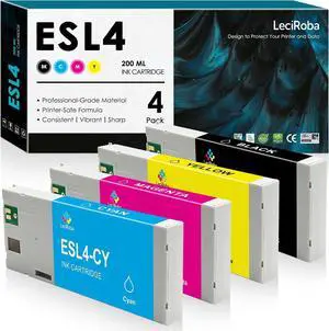 LeciRoba Compatible ESL4 200ml Ink Cartridge Replacement for Roland Eco-MaX 2 Ink Cartridges, ESL4-CY ESL4-MG ESL4-YE ESL4-BK Ink for VS-300 VS-420 VS-540 VS-640 XR-640 BN-20A RF-640 Printer (4-Pack) LeciRoba Compatible ESL4 200ml Ink Cartridge Replacement for Roland Eco-MaX 2 Ink Cartridges, ESL4-CY ESL4-MG ESL4-YE ESL4-BK Ink for VS-300 VS-420 VS-540 VS-640 XR-640 BN-20A RF-640 Printer (4-Pack)