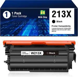 213x Black Toner Cartridge W2130X Compatible Replacement for HP 213X Toner Cartridge Work for HP LaserJet Enterprise 5700, 5800, 6700, 6701, 6800, 6801 (1 Pack 213x Toner Black) 213x Black Toner Cartridge W2130X Compatible Replacement for HP 213X Toner Cartridge Work for HP LaserJet Enterprise 5700, 5800, 6700, 6701, 6800, 6801 (1 Pack 213x Toner Black)