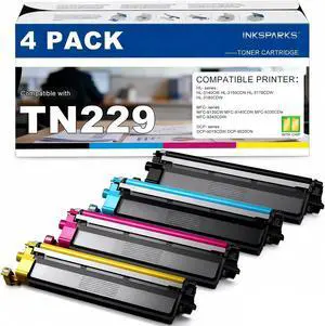 Compatible TN229 Toner Cartridges, with Chip, 4 Pack Compatible TN229 Toner Cartridges, with Chip, 4 Pack